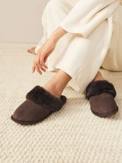- Faux Fur Suede Mule Slippers*Next New