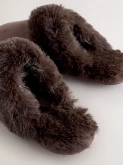 - Faux Fur Suede Mule Slippers*Next New