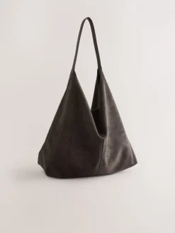 Chocoladebruin - Faux Suede Slouchy Shoulder Bag*Next Hot