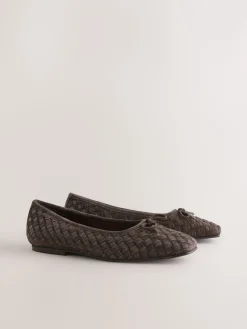 - Forever Comfort® Leather Weave Ballet Flats*Next Clearance