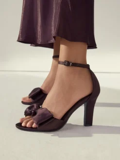 - Forever Comfort® Satin Bow Block Heeled Sandals*Next New