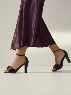 - Forever Comfort® Satin Bow Block Heeled Sandals*Next New