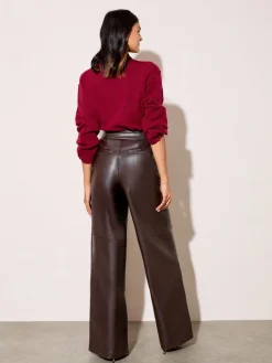 - X Lucy Mecklenburgh Faux Leather Tailored Wide Leg Trousers*Friends Like These Hot