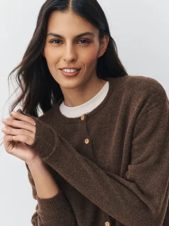 Chocoladebruin - Gebreid vest met ronde hals*Next Clearance