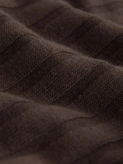 - Geribbelde midi-jurk met knoopsluiting en lange mouwen*Next Online