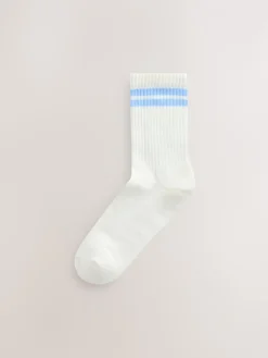 Chocoladebruin - Geribbelde sportieve enkelsokken met verzachte zool en voetboogondersteuning 3 paar*Next Clearance