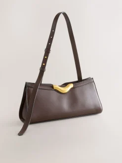 Chocoladebruin - Hardware Detail Shoulder Bag*Next Discount