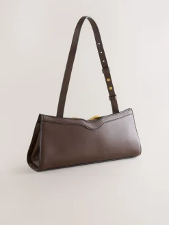 Chocoladebruin - Hardware Detail Shoulder Bag*Next Discount