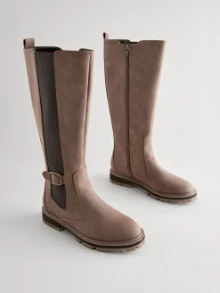 - Kniehoge Chelsea Boots met gesp*Next