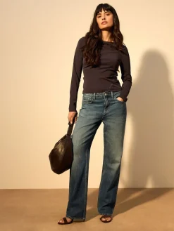 Chocoladebruin - Lace Detail Long Sleeve Top*Next Clearance