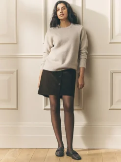 - Dogtooth Check Mini Skirt with Wool*Laura Ashley New