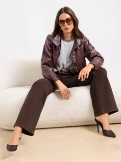 Chocoladebruin - - Jeans met een middelhoge taille en wijde pijpen*Lipsy Hot