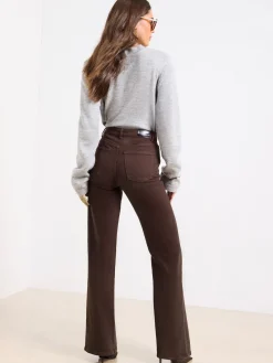 Chocoladebruin - - Jeans met een middelhoge taille en wijde pijpen*Lipsy Hot