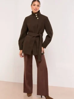 - Funnel Neck Mid Length Coat*Lipsy Online