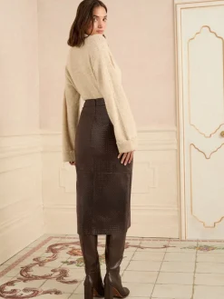 - midirok van imitatieleer met split*Love & Roses Discount