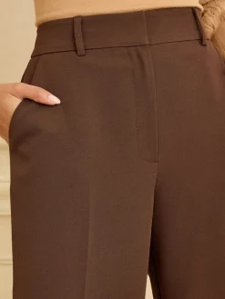 Chocoladebruin - broek met wijde pijpen*Love & Roses Sale