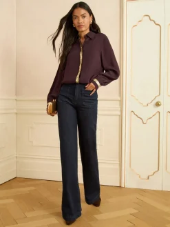 - overhemd met lange mouwen, knoopsluiting en paillettenrand*Love & Roses Online