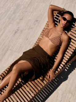 Chocoladebruin - Maxi rok met linnen*Next Best