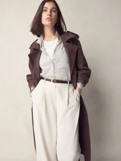 Chocoladebruin - N. Premium riem van Italiaans leer met krokodilleneffect-look*Next Outlet