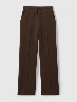 Chocoladebruin - Bernie Premium Interlock Wide-Leg Joggers*Reiss New