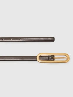 - Chaya smalle leren riem met langwerpige gesp*Reiss Outlet