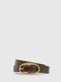 - Drew Patent Leather Oval Buckle Belt*Reiss Outlet
