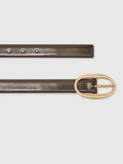 - Drew Patent Leather Oval Buckle Belt*Reiss Outlet