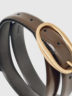 - Drew Patent Leather Oval Buckle Belt*Reiss Outlet