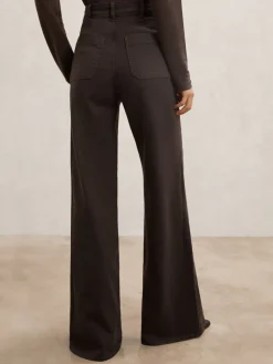 Chocoladebruin - Sakura flared jeans met opgestikte zakken*Reiss Discount