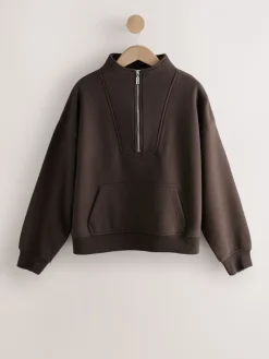 - Relaxed fit sweatshirt van zware katoenrijke jersey met ritssluiting bij de hals*Next Best