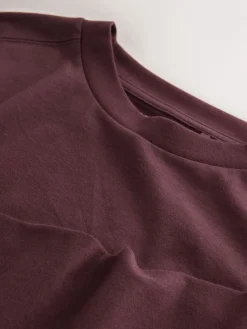 Chocoladebruin - Relaxed Long Sleeve Crew Neck T-Shirt*Next Discount