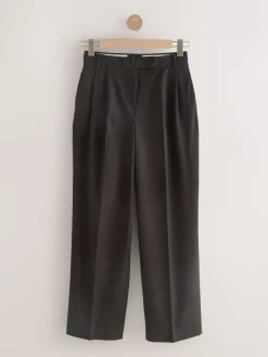 Chocoladebruin - Ruit broeken met dubbele plooi en rechte pijpen*Next Sale