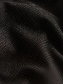 Chocoladebruin - Ruit broeken met dubbele plooi en rechte pijpen*Next Sale