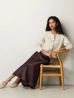 Chocoladebruin - Satijnen midirok*Next New