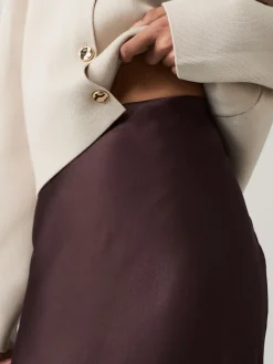 Chocoladebruin - Satijnen midirok*Next New