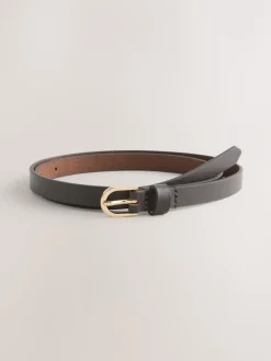 Chocoladebruin - Smalle leren riem*Next Online