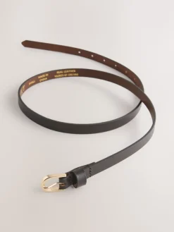 Chocoladebruin - Smalle leren riem*Next Online