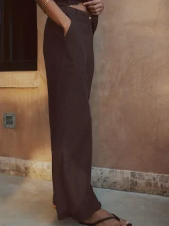 - Smart Front Linen Blend Wide Leg Trousers*Next Hot