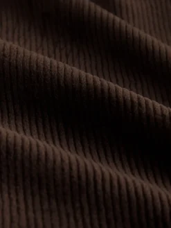 Chocoladebruin - Soft Feel Cord Long Sleeve Hoodie*Next Best