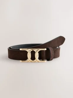 Chocoladebruin - Statement, normale suède riem met gesp*Next Sale