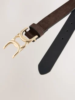 Chocoladebruin - Statement, normale suède riem met gesp*Next Sale