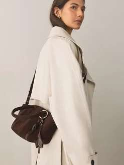 Chocoladebruin - Suede Flower Charm Cross-Body Bag*Next Online