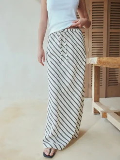 Chocoladebruin - Summer Column Skirt With Linen*Next