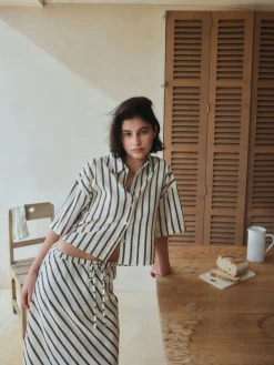 Chocoladebruin - Summer Column Skirt With Linen*Next