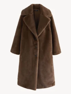 Chocoladebruin - Tabitha Simmons X Premium Long Faux Fur Coat*Next Clearance