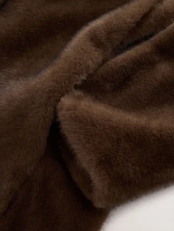 Chocoladebruin - Tabitha Simmons X Premium Long Faux Fur Coat*Next Clearance