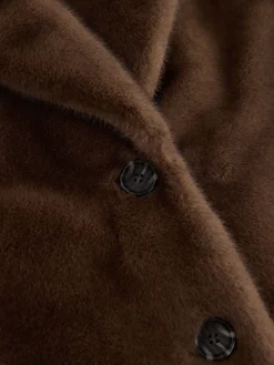 Chocoladebruin - Tabitha Simmons X Premium Long Faux Fur Coat*Next Clearance