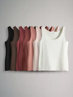 - 7 Pack hemdjes met ruime ronde hals*The Set Outlet