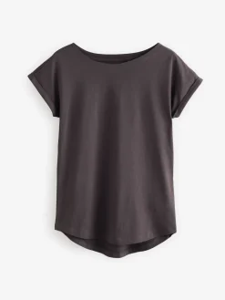 Chocoladebruin - T-shirt met kapmouwtjes*Next Best