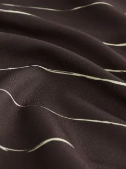 Chocoladebruin gestreept - Blouse met V-hals en lange mouwen*Next Outlet